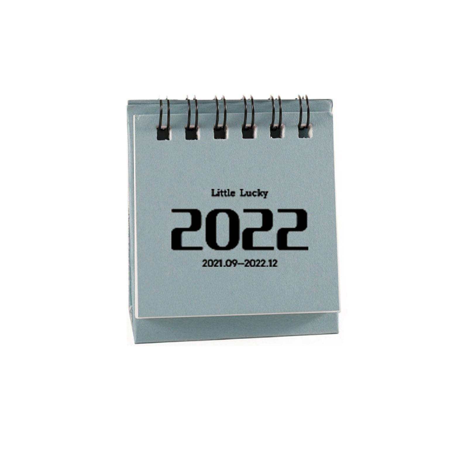 2022-2023 Mini Standing Flip Desk Calendar - Creative Portable Student Notepad with Mint Green Design | Perfect for Office, School, Home & Gift Giving