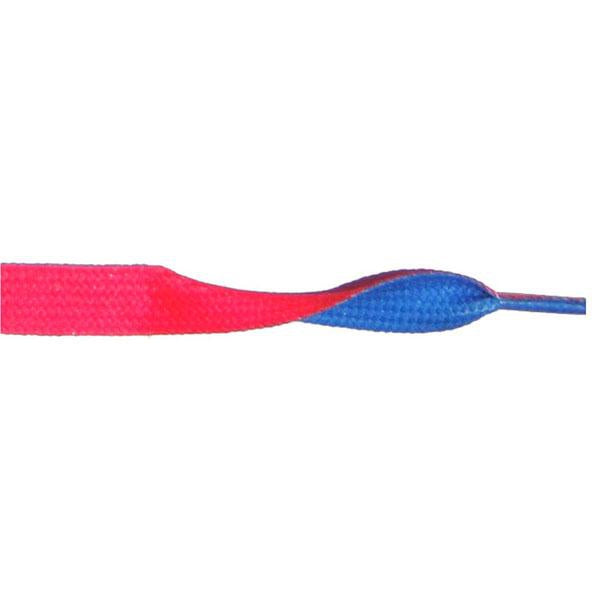 Hot Pink & Blue Printed 3/8 Inch Flat Shoelaces - 1 Pair Pack - Durable & Stylish Laces for Sneakers, Casual Shoes & Athletic Footwear