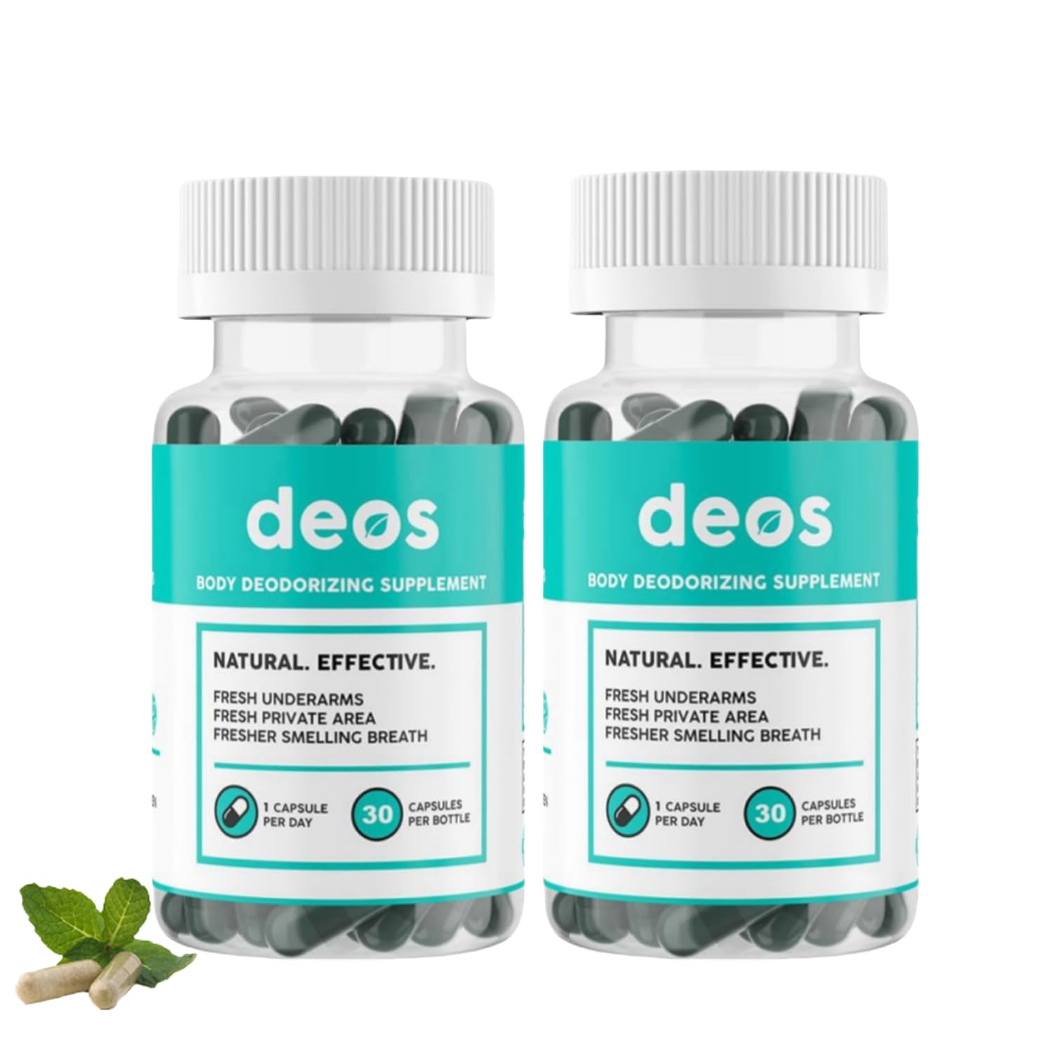 Natural Body Deodorant Refills & Chlorophyll Deodorant Capsules - Odor Control for Men & Women | Perfect for Travel, Gym & Daily Freshness
