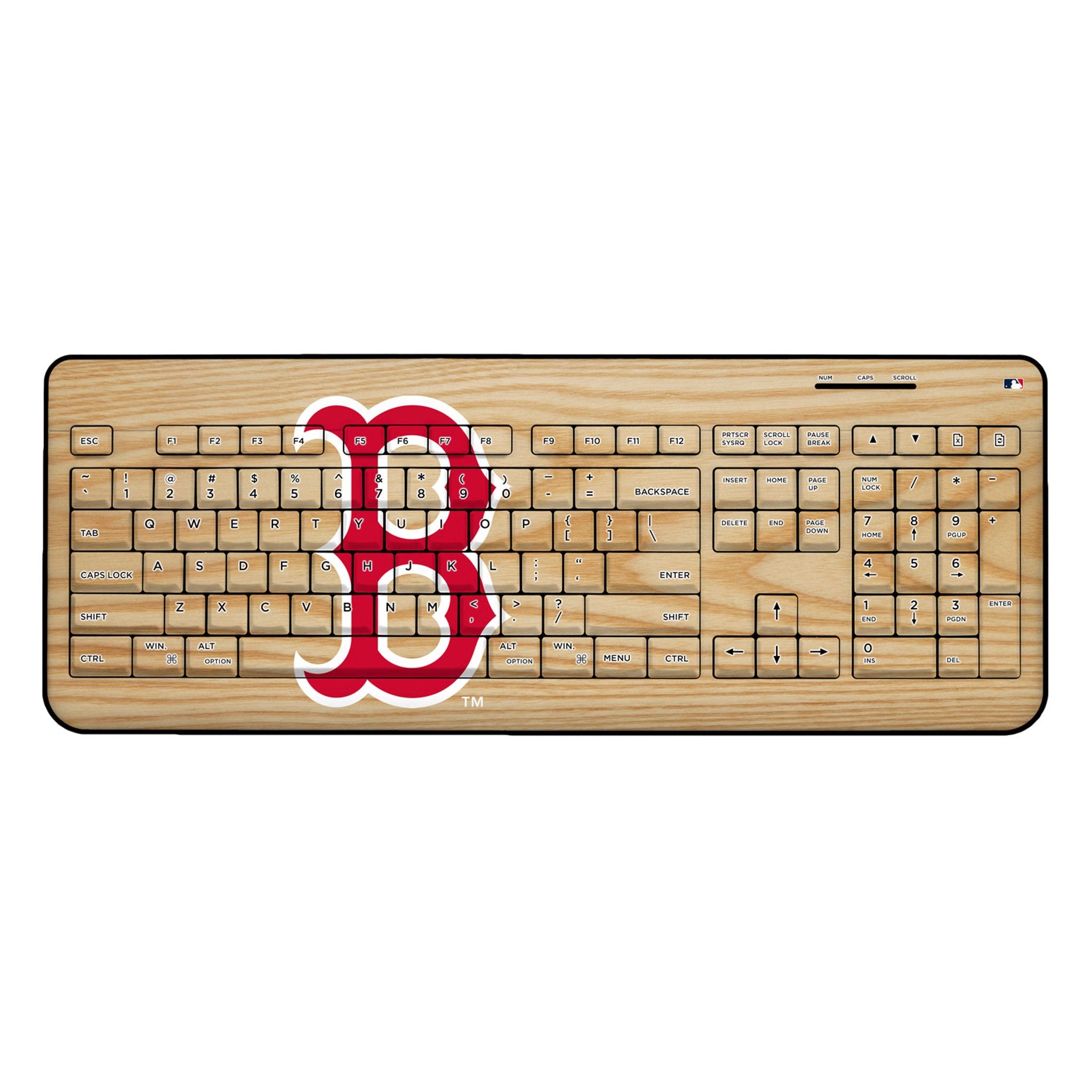 Boston Red Sox Baseball Bat Wireless USB Keyboard - MLB Fan Gift for Gaming, Typing & Office Use - Perfect for Red Sox Fans & Baseball Enthusiasts