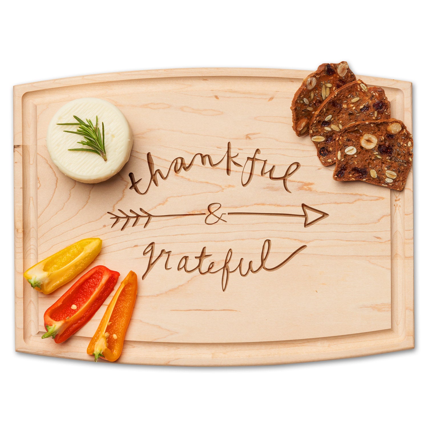 Handcrafted Arched Maple Wood Cutting Board – 12