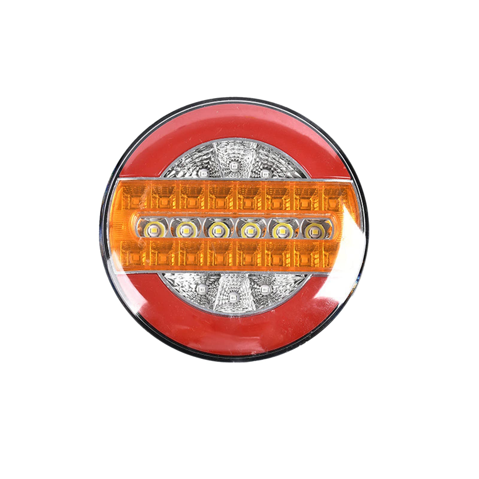 4 Inch Round LED Trailer Tail Lights - Red Brake Lights & Turn Signals, 1500LM Double Row Strobe Lights for Trucks, Trailers, Cars | Durable Waterproof Design for Safe Night Driving & Emergency Signaling