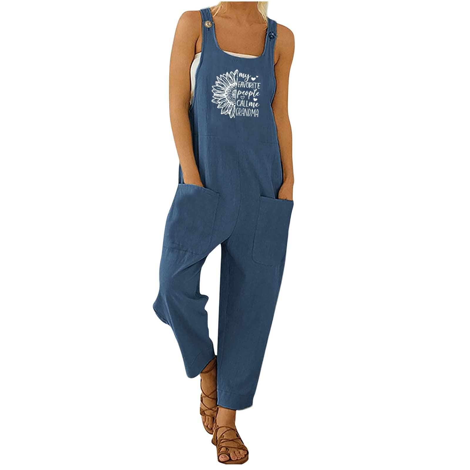 Women's Gardening Overalls - Casual Loose Jumpsuit for Beach & Outdoor Activities