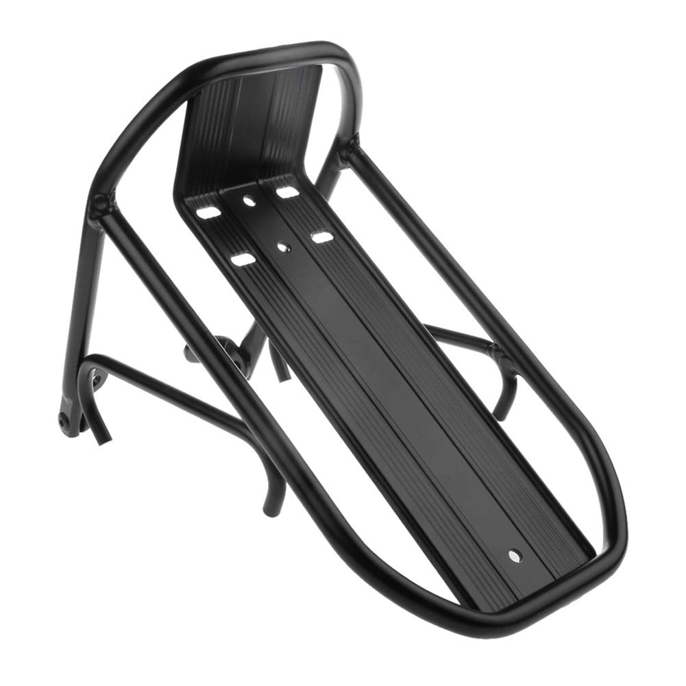 Lightweight Aluminum Alloy Front Bike Rack - Universal Mountain & Road Bicycle Luggage Carrier - Durable Black Cycling Accessory for Commuting, Touring & Outdoor Adventures