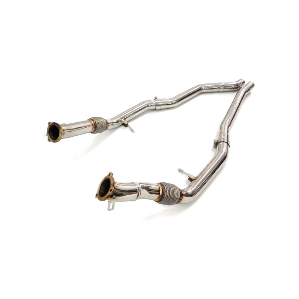 Audi SQ8 SQ7 RSQ8 Front Resonator Delete Pipes - Performance Exhaust Upgrade for 2019+ Models - Enhance Sound & Power for Street or Track Racing