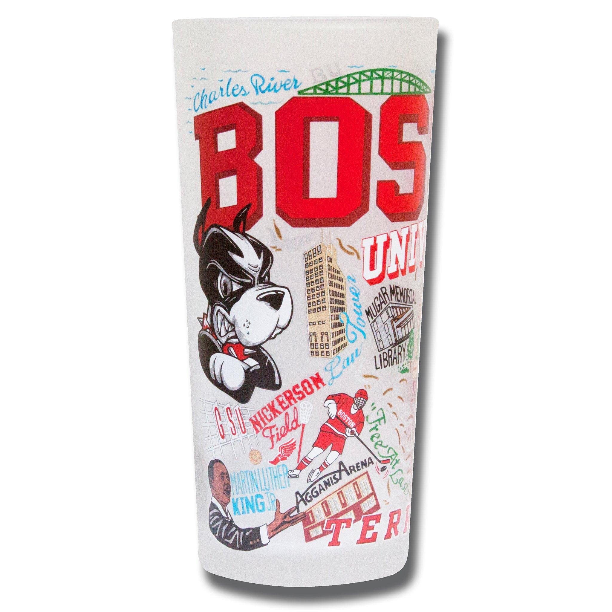Boston University BU Alumni Glass Cup - 15oz Dishwasher Safe Tumbler for Coffee, Tea & Beverages | College Gift for Kitchen, Office & Dorm Use
