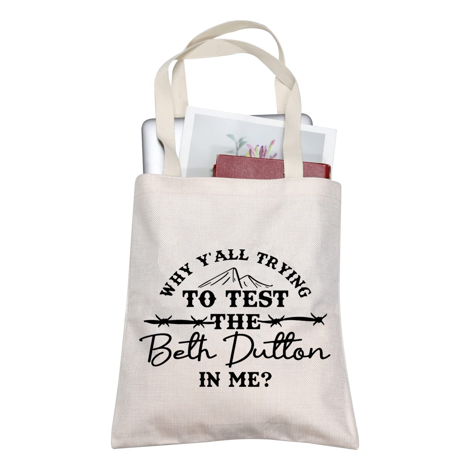 TOBGB Beth Dutton Tote Bag - Yellowstone TV Show Merchandise & Gift for Fans - Perfect for Shopping, Beach Trips & Western Fashion Accessories