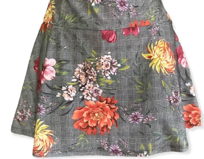 Nola Plaid Floral Tennis Skirt for Women - High Waisted Pleated Skirt for Tennis, Golf, Running & Casual Wear