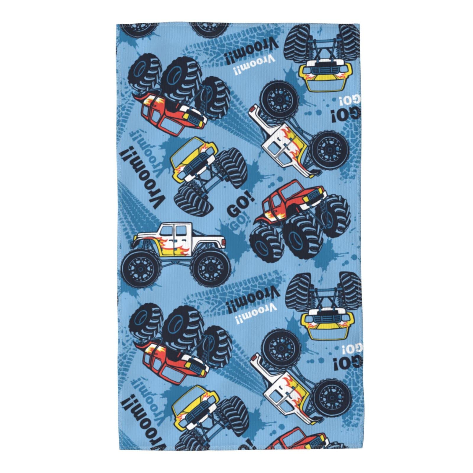 Perinsto Blue Monster Truck Cars Hand Towel - 27.5