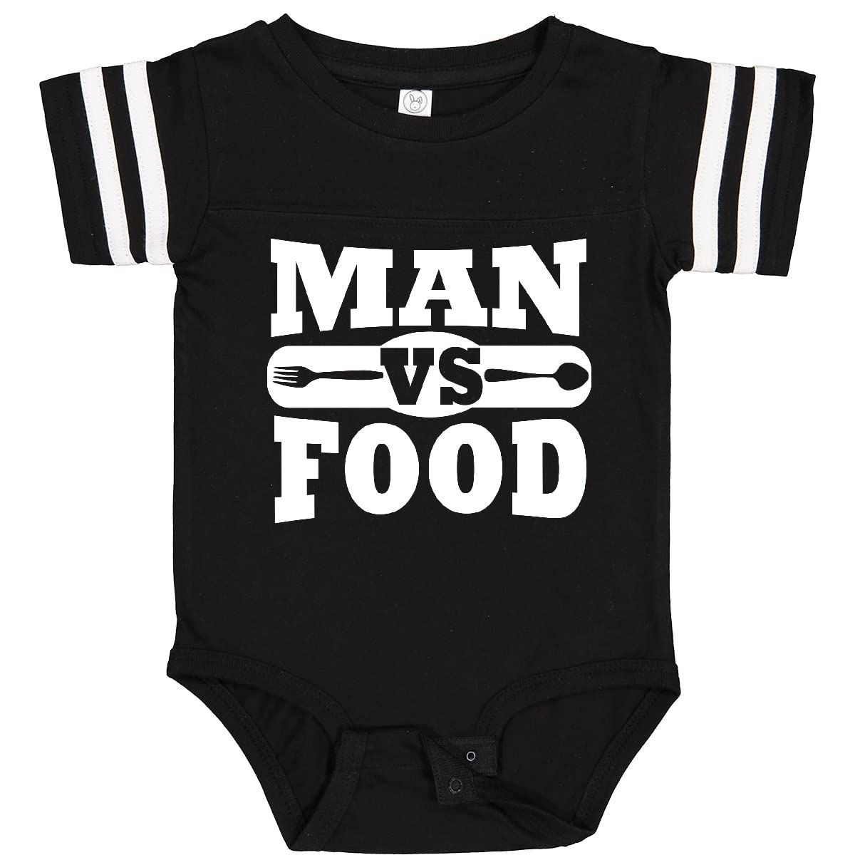Inktastic Man Vs Food Baby Bodysuit - Funny Infant Onesie for Food Lovers - Perfect for Family Gatherings, BBQ Parties & Photo Shoots