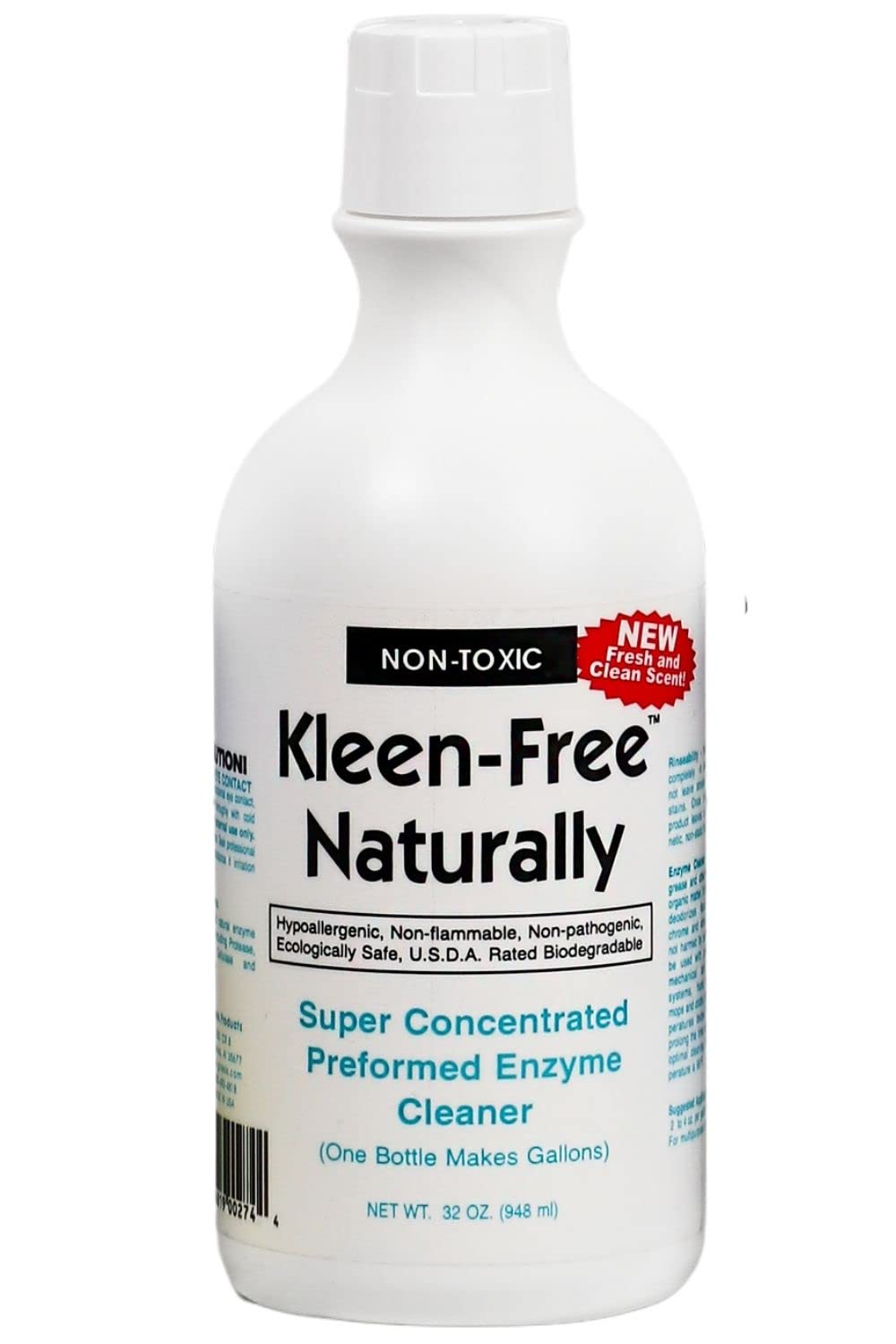 Natural Enzyme Cleaner Concentrate - Multi-Purpose Cleaning Solution for Laundry, Kitchen, Bathroom & More - Fresh Scent - 32oz - Eco-Friendly Stain Remover & Odor Eliminator for Home & Commercial Use