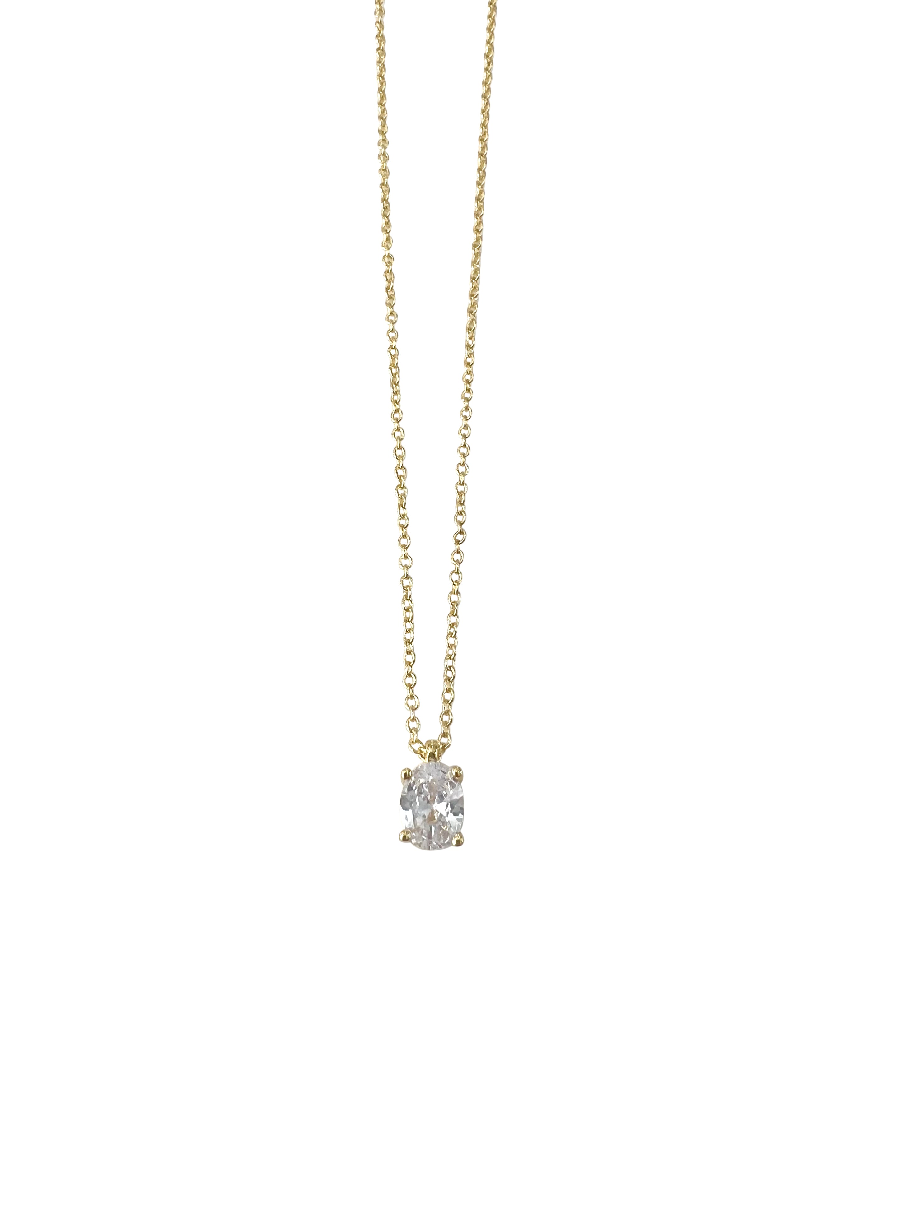 Elegant Single Solitaire Necklace for Women - 14K Gold or Sterling Silver Pendant - Perfect for Weddings, Anniversaries & Special Occasions