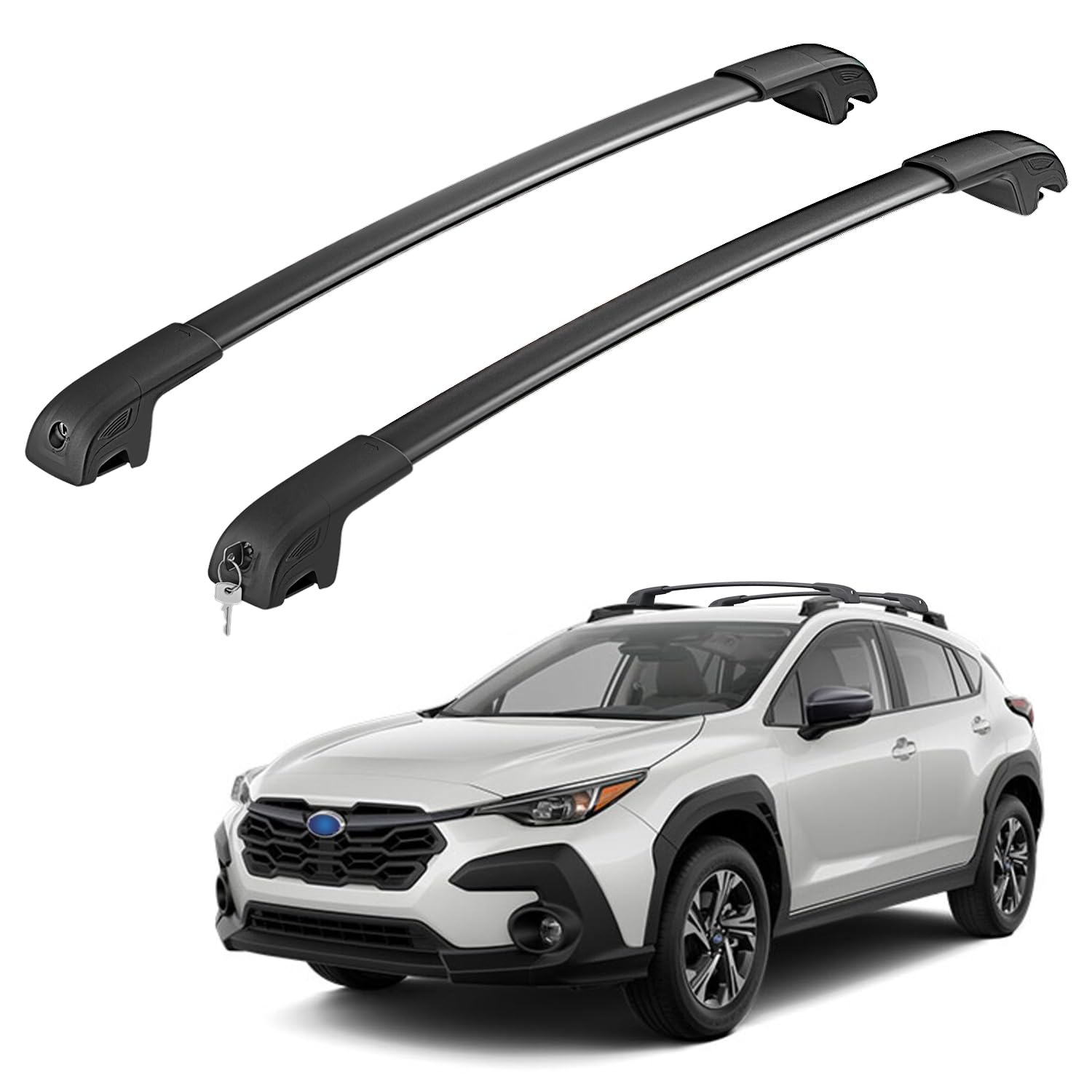 2024 Subaru Crosstrek Aluminum Roof Rack Cross Bars (Excluding Wilderness) - Lockable Cargo Carrier for Bikes, Kayaks, Snowboards & Luggage | Perfect for Road Trips & Outdoor Adventures