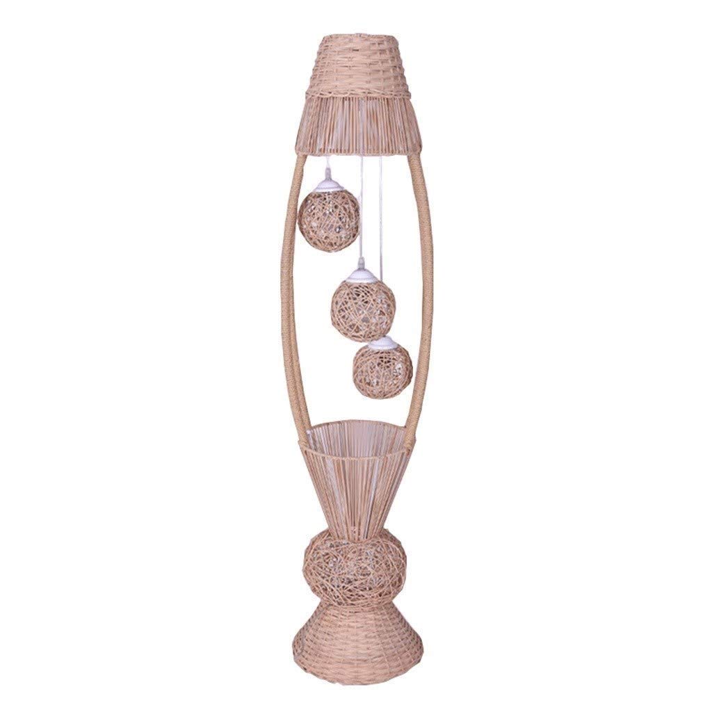 Nordic Rattan Floor Lamp - Modern Archaistic Design for Living Room, Bedroom, Study | Creative Warm White Light | Vertical Indoor Lighting | Perfect for Cozy Reading Nook or Romantic Ambience