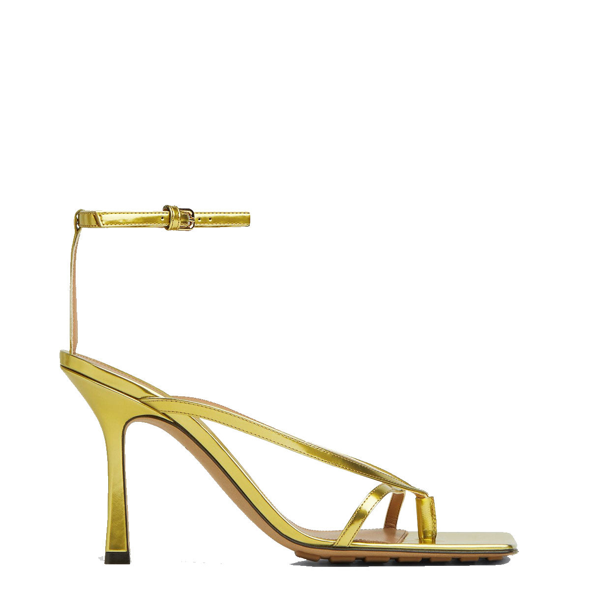 Stretch Square Sandal Mirror Gold - Comfortable Women's Fashion Sandals for Summer Beach, Party & Casual Wear