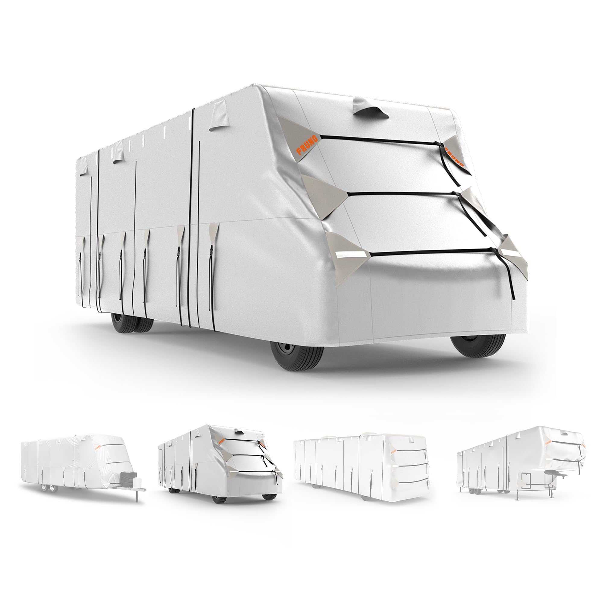 Oxford Fabric Class C RV Cover 29'-32' Waterproof, Rip-Resistant, Anti-UV Motorhome Camper Cover for Winter Snow Protection - Includes Jack Cover, 4 Tire Covers & Gutter Covers | Perfect for Outdoor Storage, Winter Weather & Long-Term Vehicle Protection