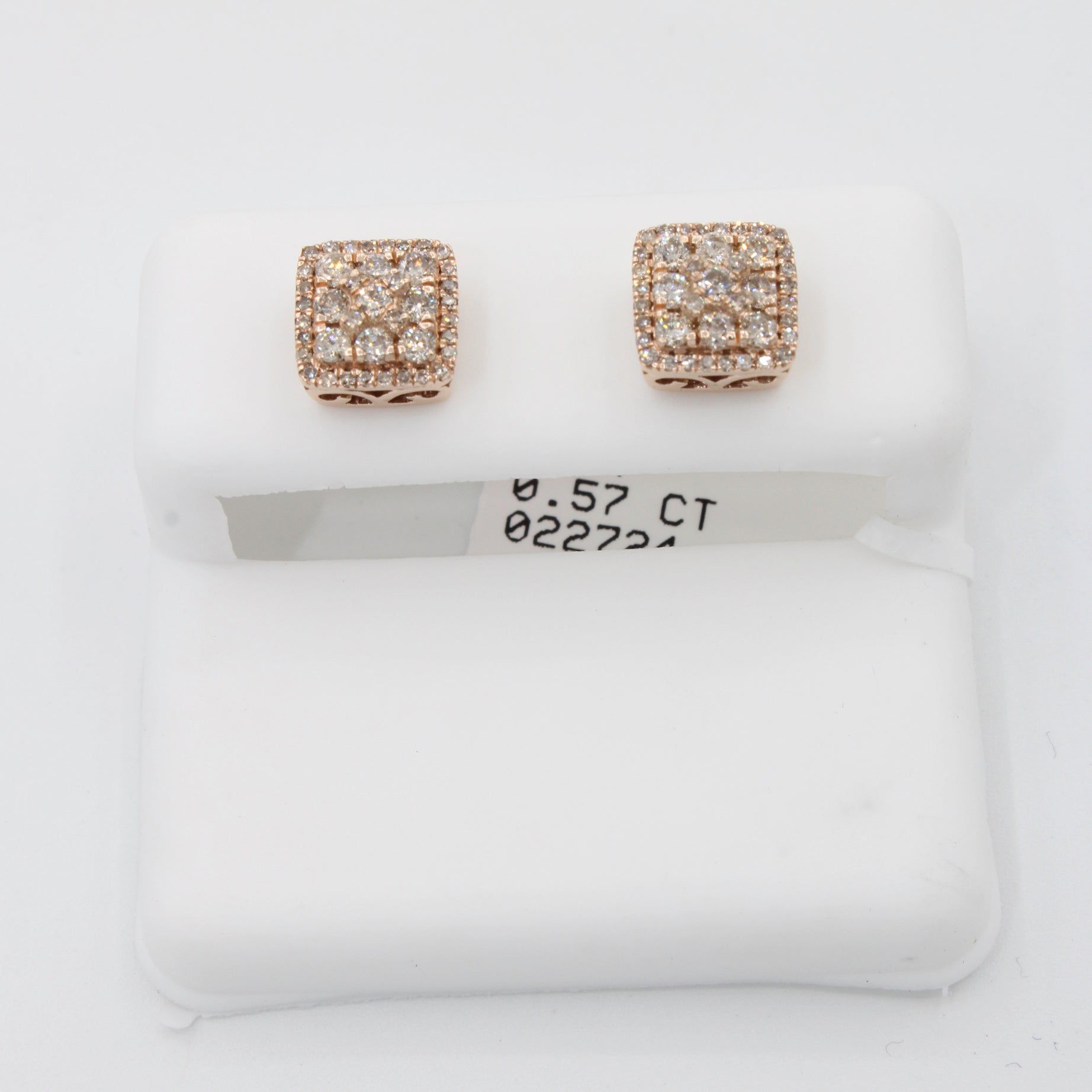 14K Gold Square Diamond Stud Earrings (7.3mm) - Premium Cubic Zirconia Jewelry for Women | Perfect for Weddings, Parties & Everyday Elegance