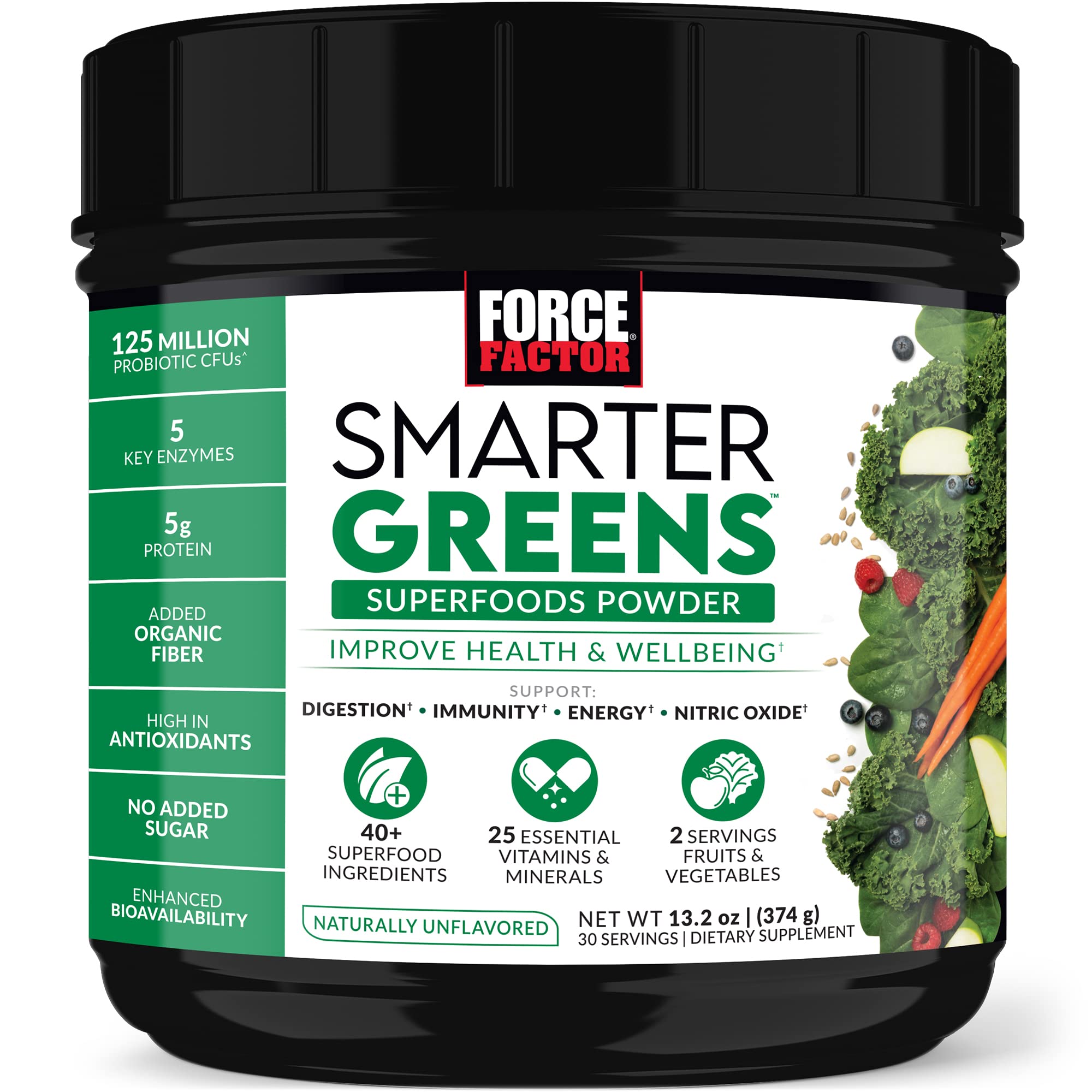 Smarter Greens Superfoods Powder with Probiotics, Digestive Enzymes & Antioxidants - Organic Greens Supplement for Digestion, Immunity & Energy Boost - 30 Servings (Great for Smoothies, Post-Workout Recovery & Daily Wellness Routine)
