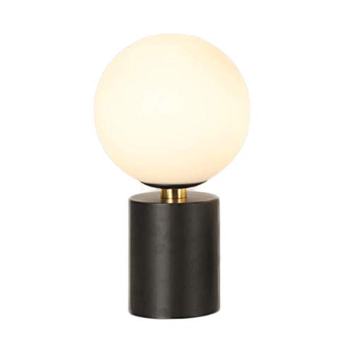 Modern Luxury Touch Control Nightstand Lamp - Post-Modern Glass Ball Table Lamp for Bedroom, Living Room & Study - Adjustable Bedside Lighting with Induction Technology (Black, Medium Size) - Perfect for Reading, Relaxing & Creating Ambiance