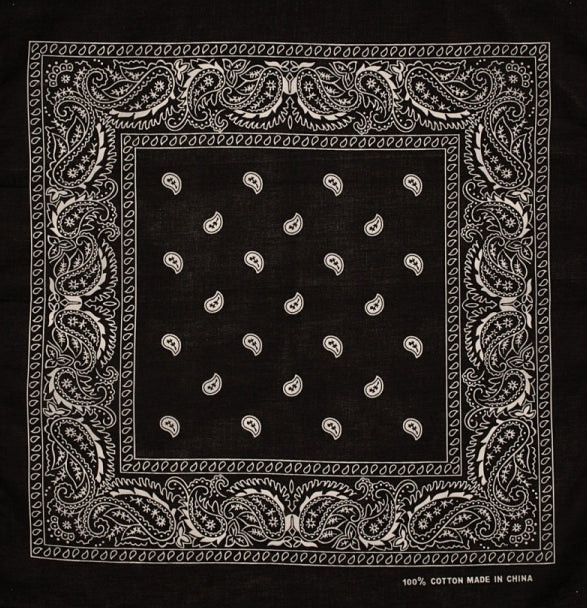 Black Bandanas for Men & Women - Soft Cotton Fashion Accessories for Outdoor, Sports, and Everyday Use