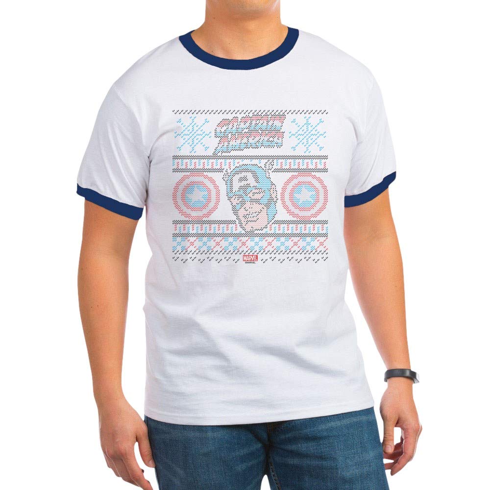 Captain America Ugly Ringer T-Shirt - Vintage Superhero Graphic Tee for Men & Women | Perfect for Comic Con, Cosplay & Casual Wear