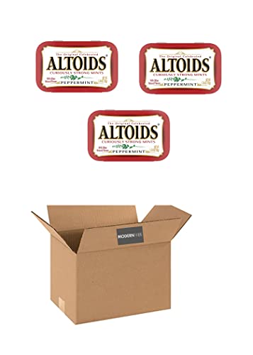 Altoids Peppermint Mints - 3 Pack (1.76 oz Each) - Refreshing Breath Mints with Bonus Modern Vibe Sticker - Perfect for Office, Travel & Fresh Breath On-The-Go
