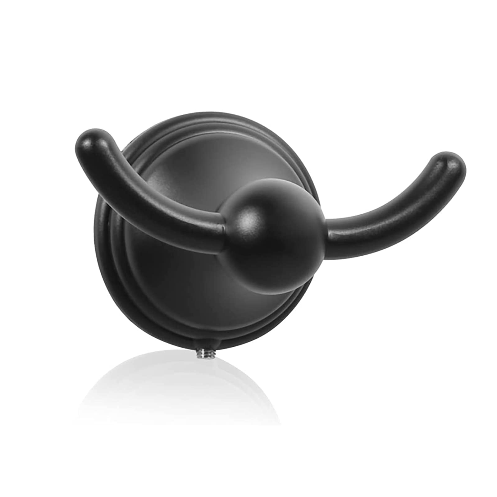 FILTA Matte Black Wall Mounted Bathroom Towel Hooks (1 Pack) - Heavy Duty Robe & Towel Hanger for Bathroom, Kitchen, Laundry Room - Rustproof & Space Saving Home Organization Solution