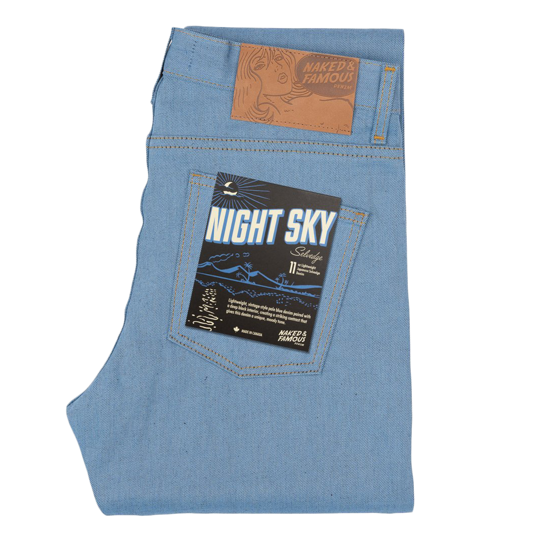 Naked & Famous Night Sky Selvedge Denim Jeans - Weird Guy Fit | Raw Indigo Japanese Selvedge for Men | Perfect for Casual Wear & Urban Street Style