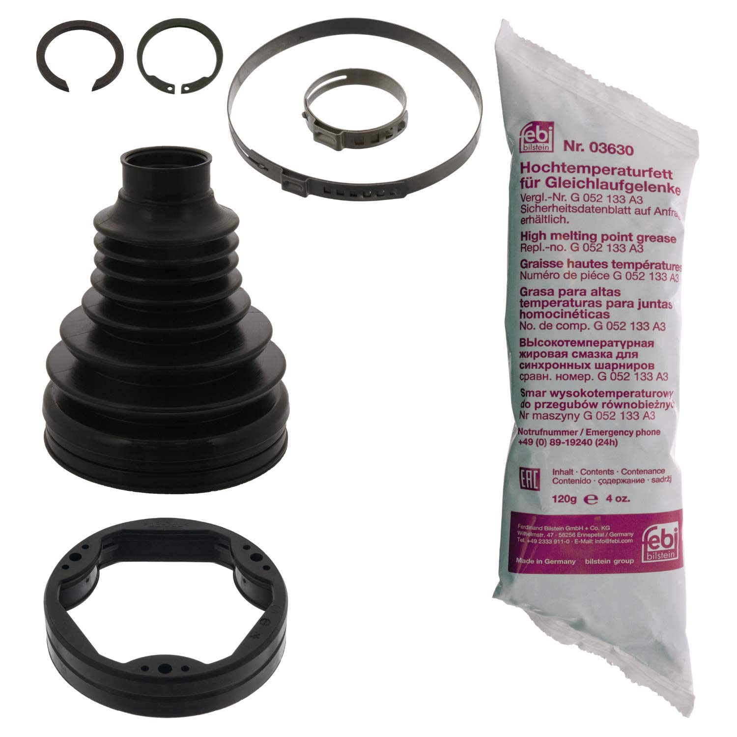 FEBI Drive Shaft Bellow Set Front for VW Audi Seat Skoda IV Golf 3Q0498201 - Replacement CV Boot Kit for Smooth Transmission & Enhanced Vehicle Performance - Perfect for Off-Roading, Daily Commuting & Auto Repair Shops