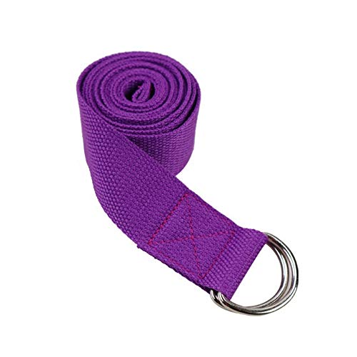 Premium Women's Yoga Stretch Bands with D-Ring - Purple Resistance Exercise Bands for Waist, Leg & Full Body Workouts | Home Gym, Pilates & Fitness Training Accessories