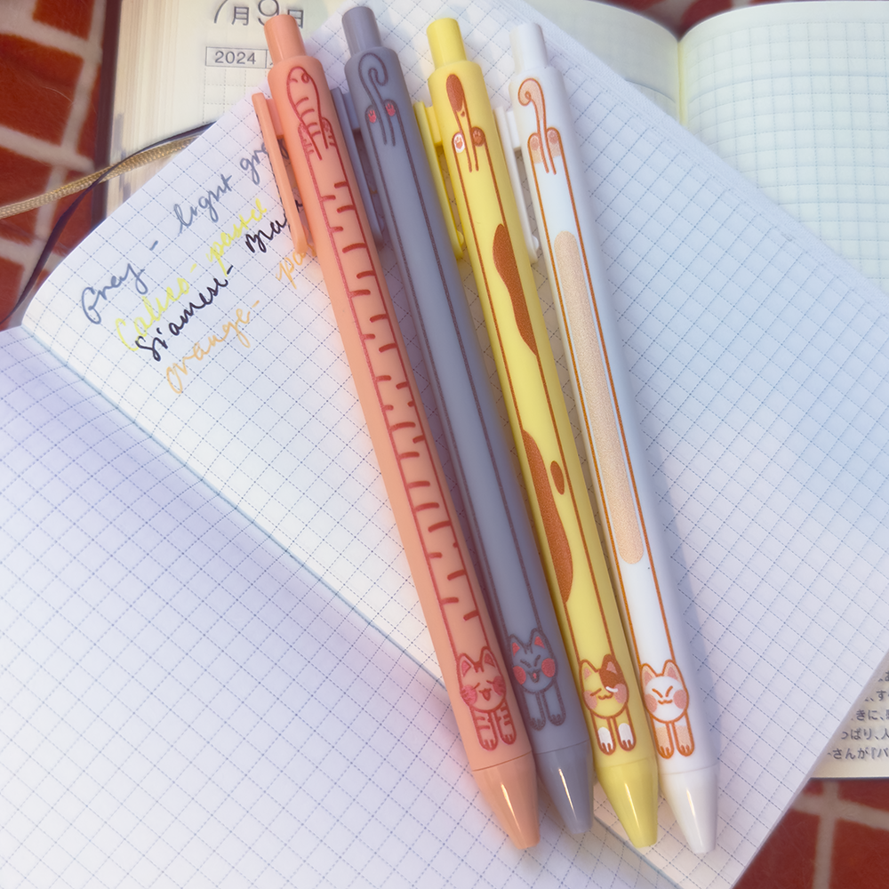Cute Kitty Cat Pens - 12 Pack Adorable Cat-Themed Ballpoint Pens for School, Office & Gifts | Fun Writing Supplies for Cat Lovers, Students & Stationery Enthusiasts
