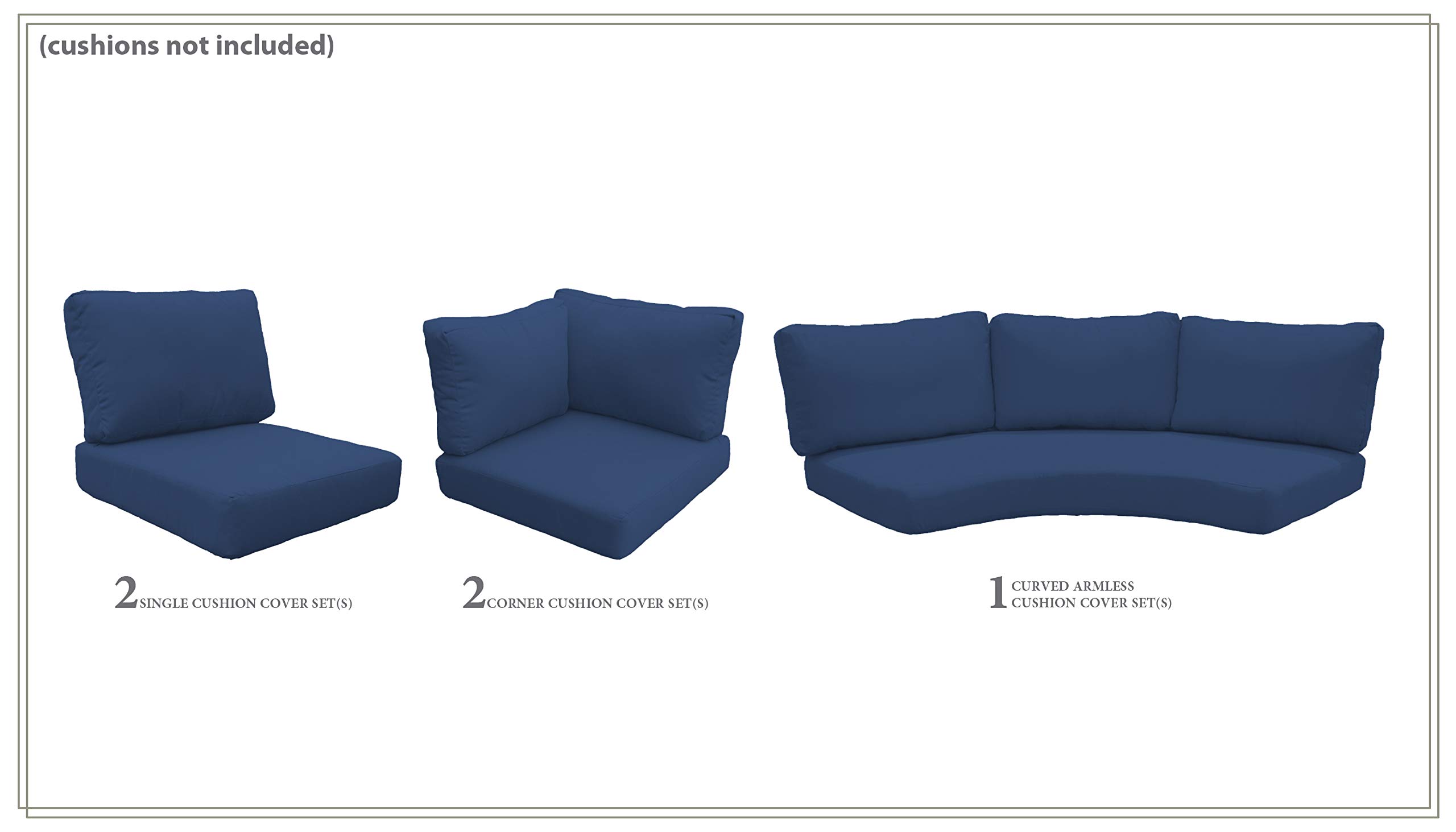 TK Classics Navy Blue Sofa Cover Set for LAGUNA-06o - Premium Stretchable Furniture Protector (Cushions Not Included) | Perfect for Living Room, Family Room & Home Decor