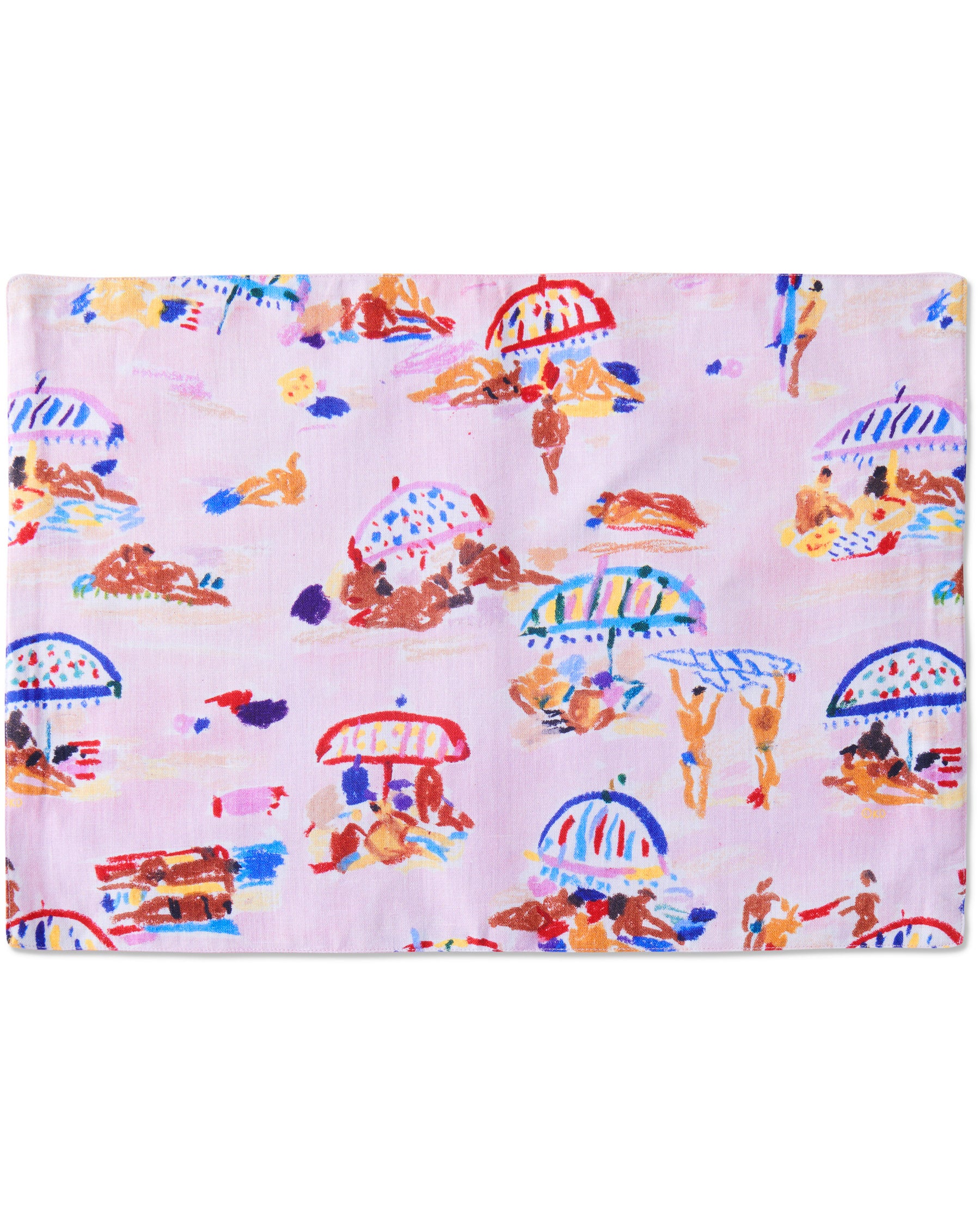 Kip&Co x Ken Done Beach Days Linen 4-Piece Placemat Set - Stylish Coastal Table Setting for Summer Entertaining & Outdoor Dining