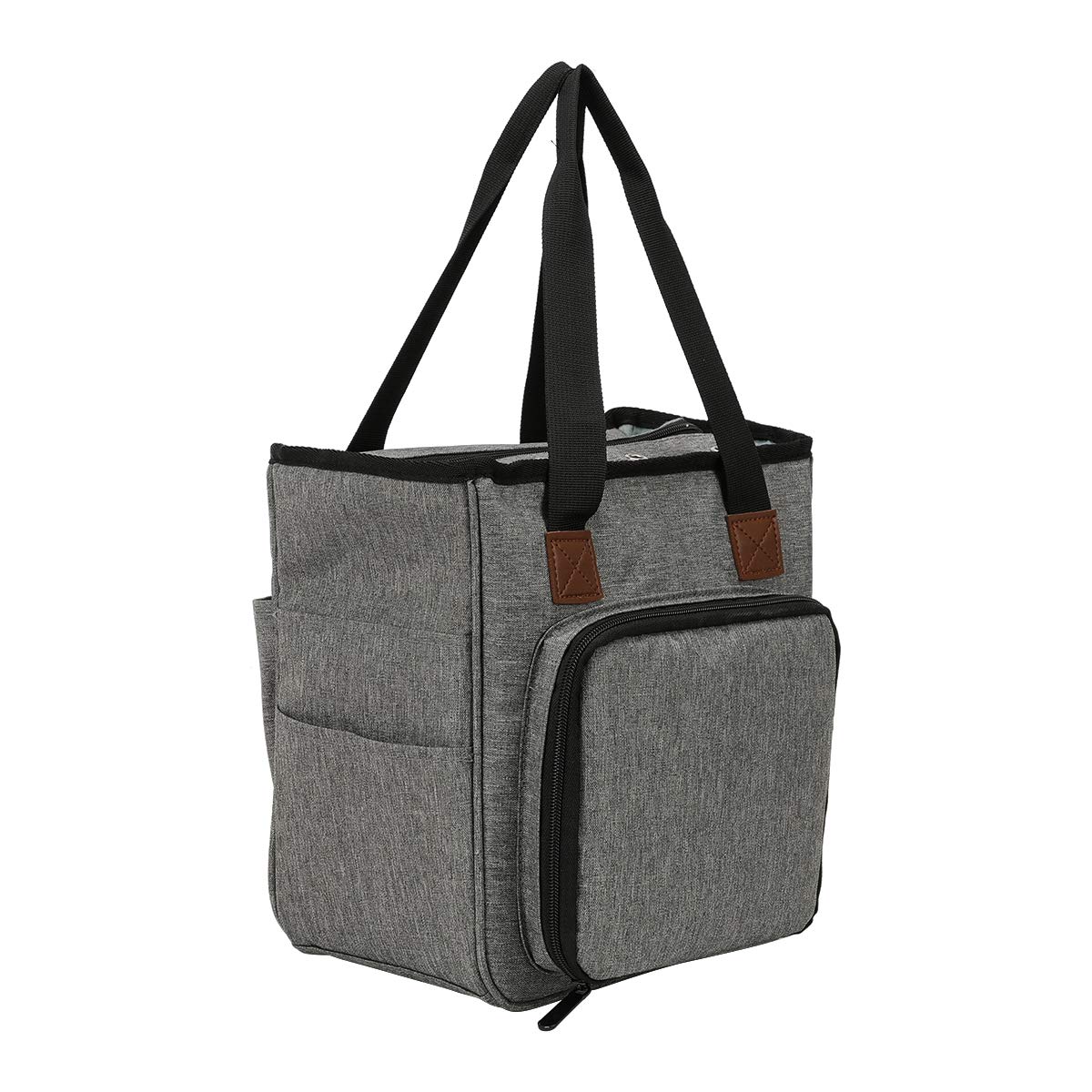 Premium Knitting Yarn Storage Bag - Portable Crochet Organizer Tote for Hooks, Needles & Yarn Skeins - Knitting Accessories Case for Beginners to Experts (Gray) - Perfect for Travel, Crafting & Home Organization