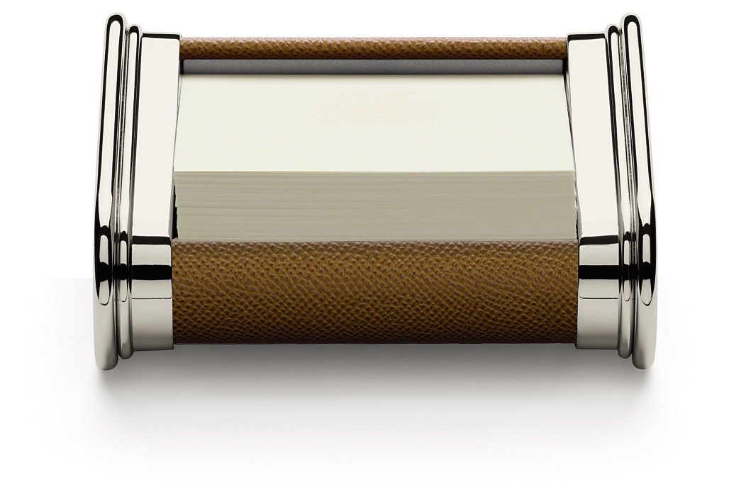 Premium GRAF von Faber-Castell Leather Notelet Box in Classic Brown - Perfect for Office, Journaling & Luxury Gift Giving