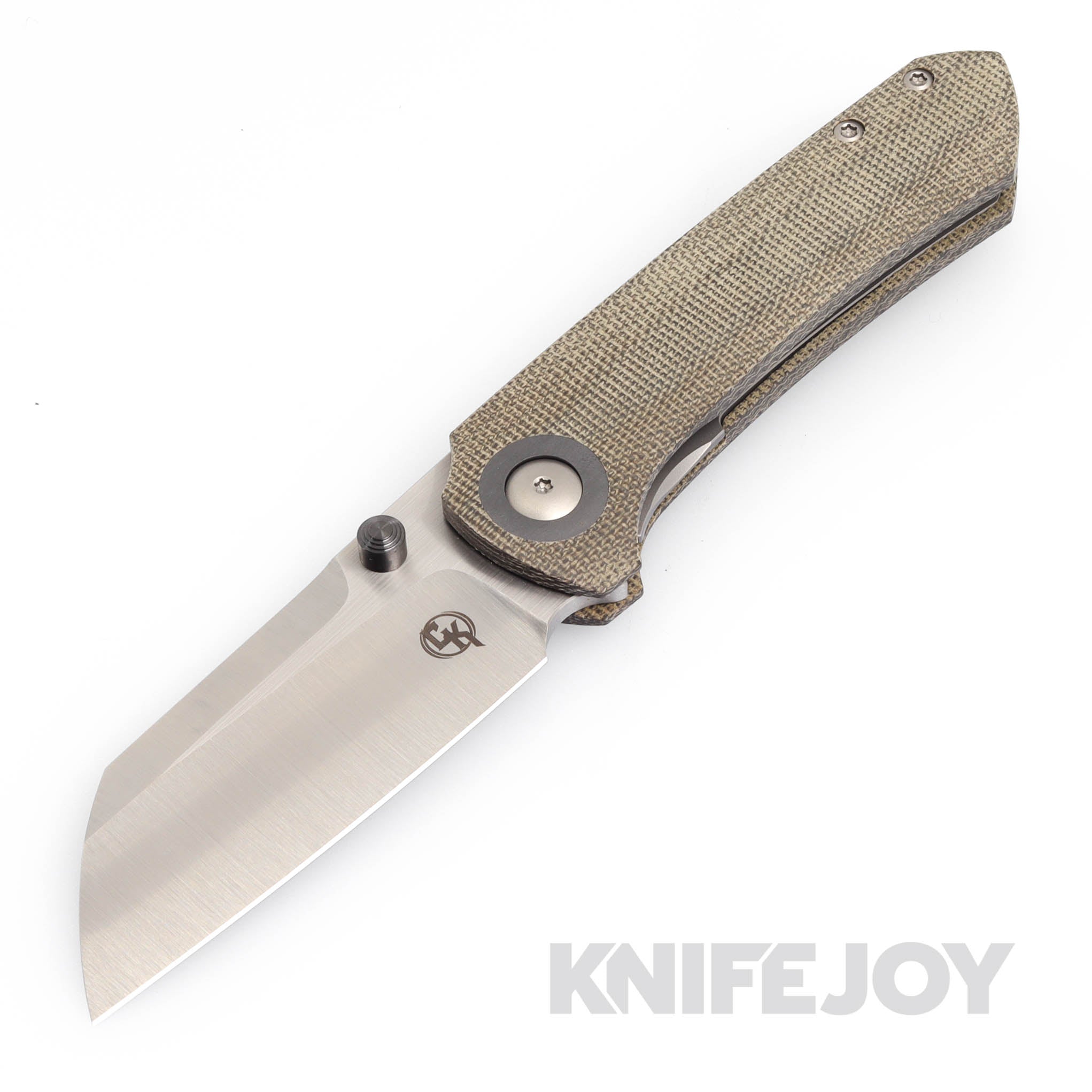 Christensen Knifeworks Maverick S Linerlock Folding Knife - Premium M390 Steel Blade with Green Micarta Handles & Zirconium Accents - EDC, Outdoor, Camping, Survival Gear