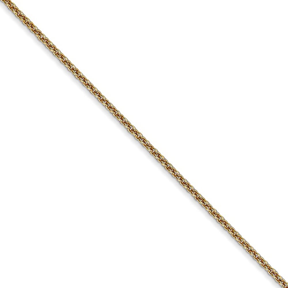14K Yellow Gold Solid Cable Chain Necklace - 1.5mm Black Bow Jewelry for Women | Perfect for Everyday Wear, Gift Giving & Special Occasions
