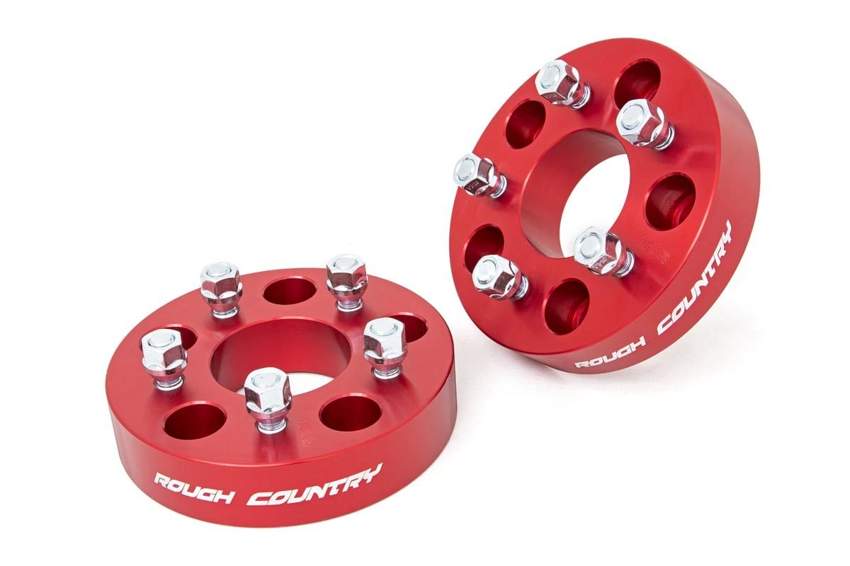 1.5 Inch Wheel Adapters 5x5 to 5x4.5 Bolt Pattern Conversion - Red Anodized Aluminum Wheel Spacers for Jeep Wrangler JK & Unlimited (2007-2018) - Off-Roading & Custom Wheel Fitment - 1100RED