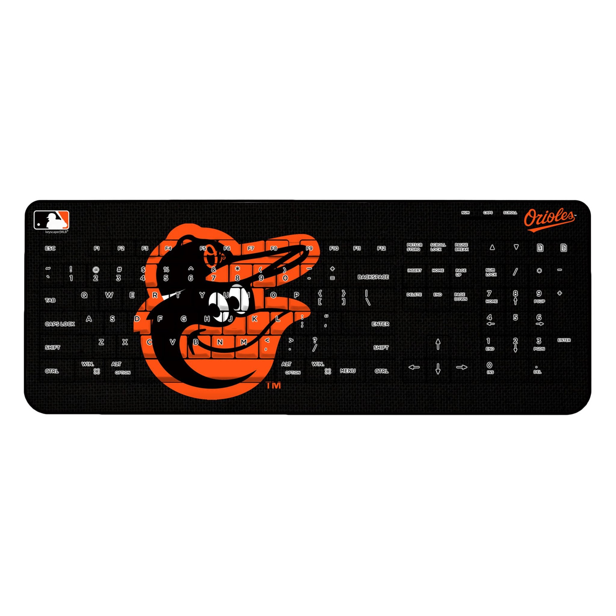 Baltimore Orioles Wireless USB Keyboard - Compact & Ergonomic Design for Baseball Fans - Perfect for Home, Office & Gaming Use