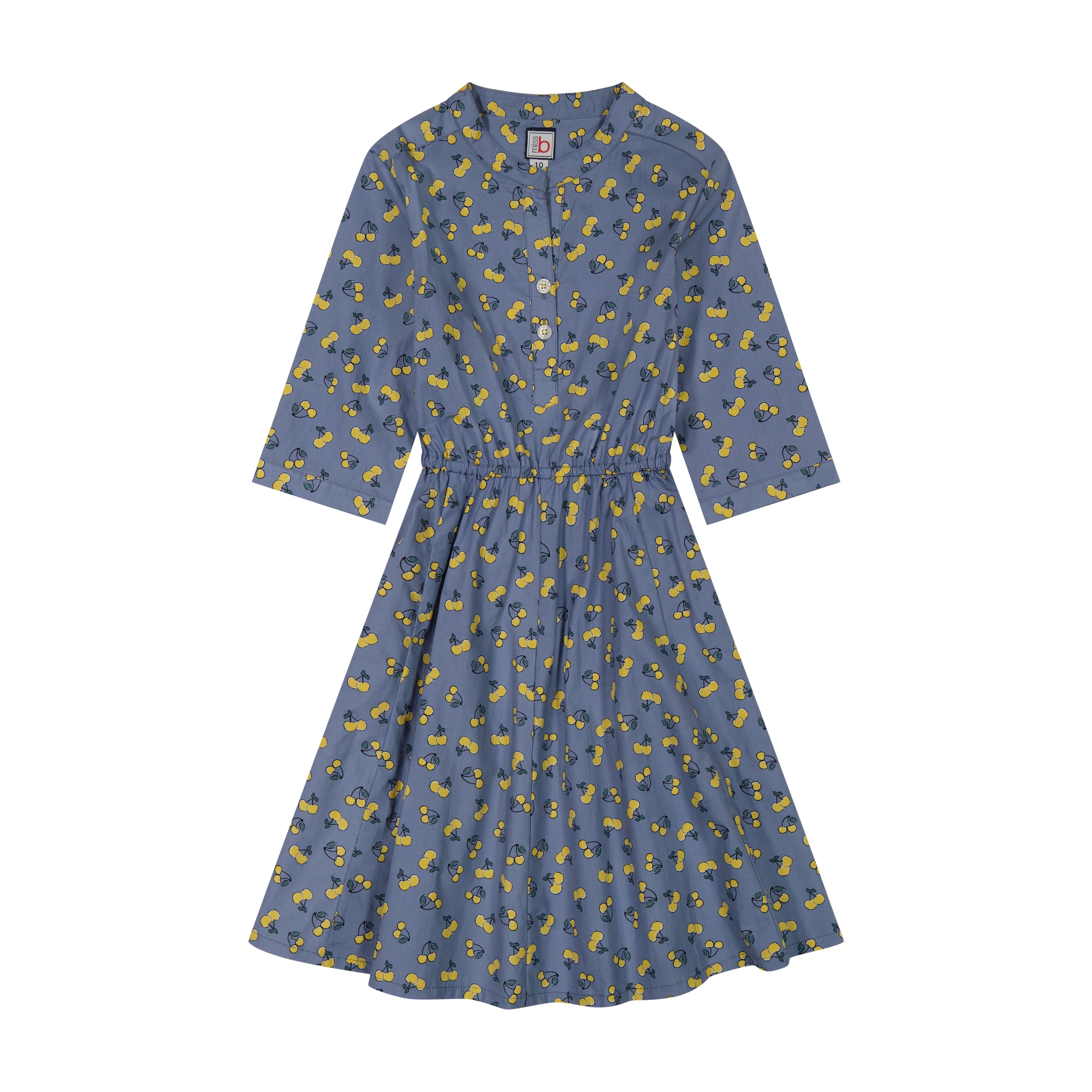Gabriela Women's Circle Skirt Dress - Flowy Yellow Cherry Print Summer Dress for Casual Outings & Beach Vacations