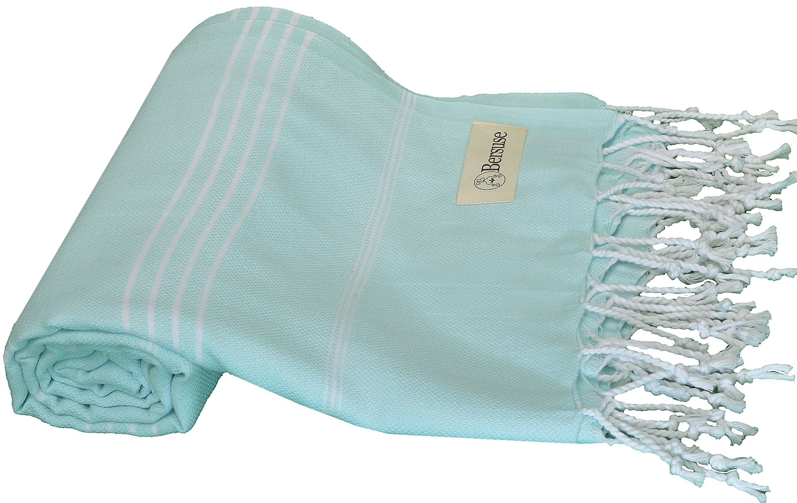 Premium 100% Cotton Turkish Peshtemal Beach Towels - Large 37x70 Inches, Quick-Dry, Sand-Free & Lightweight - Anatolia Collection (Set of 6, Aqua Marine) - Perfect for Beach, Pool, Travel & Yoga