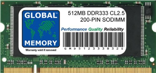 512MB (2 x 256MB) DDR 333MHz PC2700 200-PIN SODIMM Laptop Memory RAM Kit - Compatible with HP, Dell, Lenovo Notebooks - Perfect for Memory Upgrade & Performance Boost
