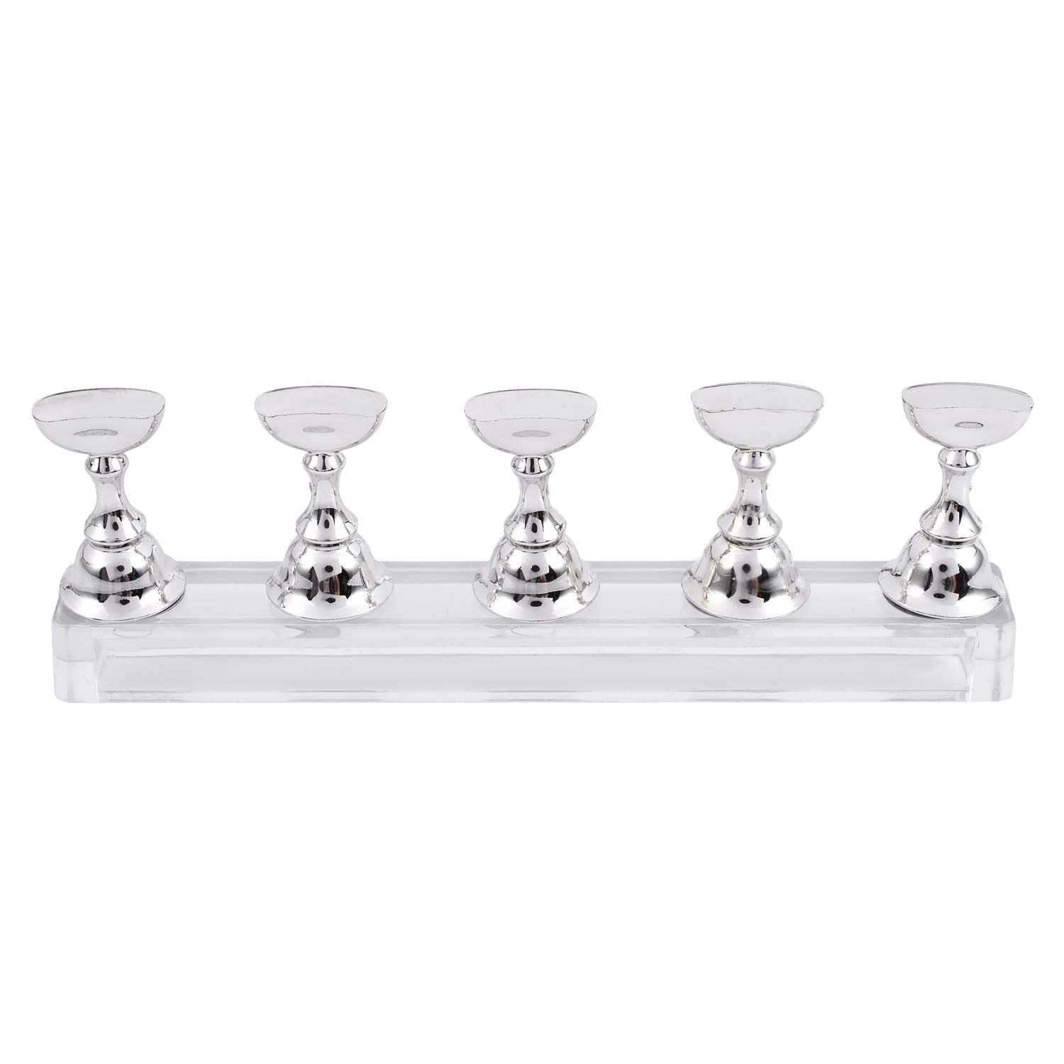 YUMIN Magnetic Acrylic Manicure Practice Hand - Nail Training Stand for Nail Tech Students & Professionals | Nail Tips Display Stand (Silver) | Perfect for Salon, Home Practice & Nail Art Workshops