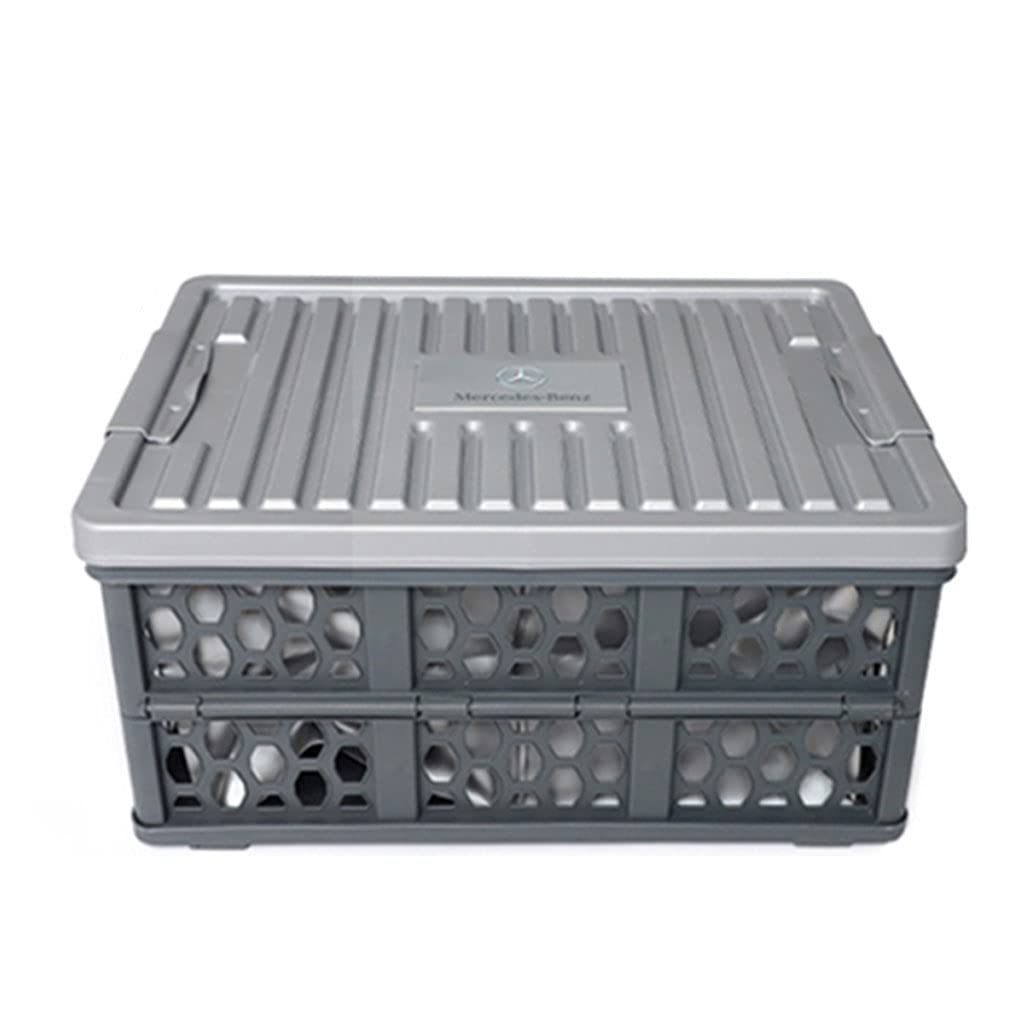 Foldable Waterproof Car Trunk Storage Organizer - Large Capacity Multi-Functional Auto Storage Box for SUV, Sedan & Minivan | Space Saving Car Accessories for Travel, Camping & Road Trips (Grey)