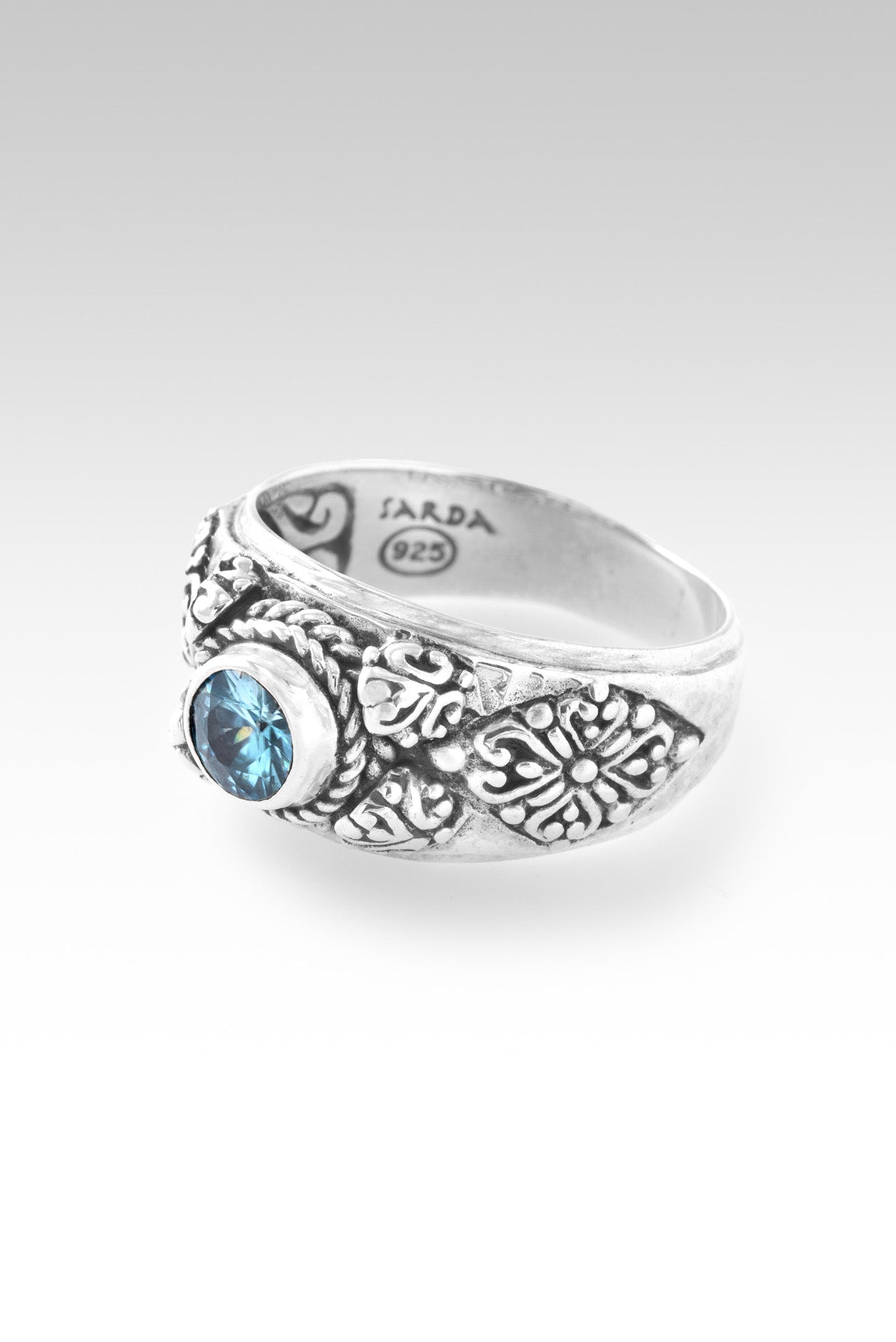 Blue Zircon Perfect Peace Ring™ – Elegant & Spiritual Jewelry for Meditation, Yoga & Mindful Living