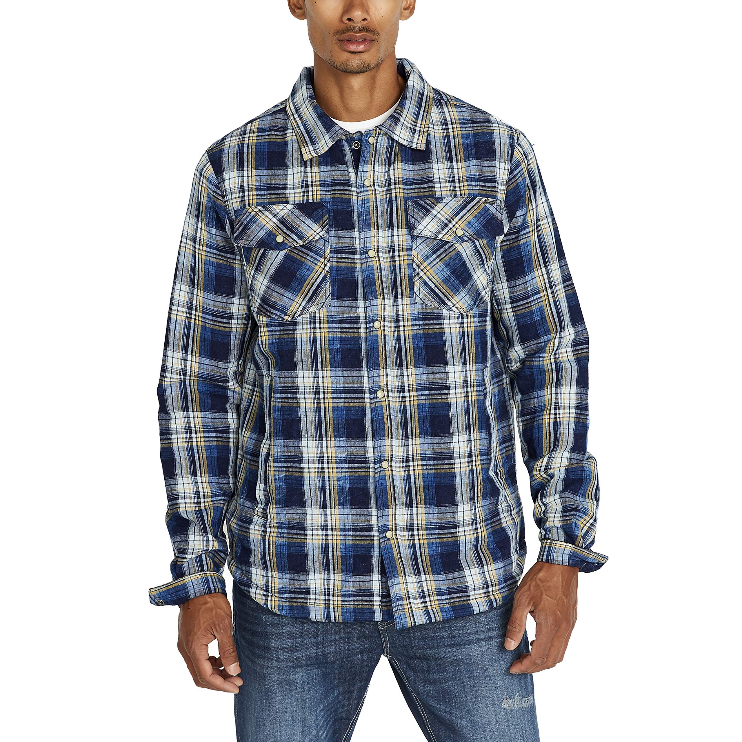 Buffalo David Bitton Men's Casual Button-Down Shirt - Slim Fit Long Sleeve Dress Shirt for Work, Office & Business Attire | Premium Cotton Comfort for Everyday Wear
