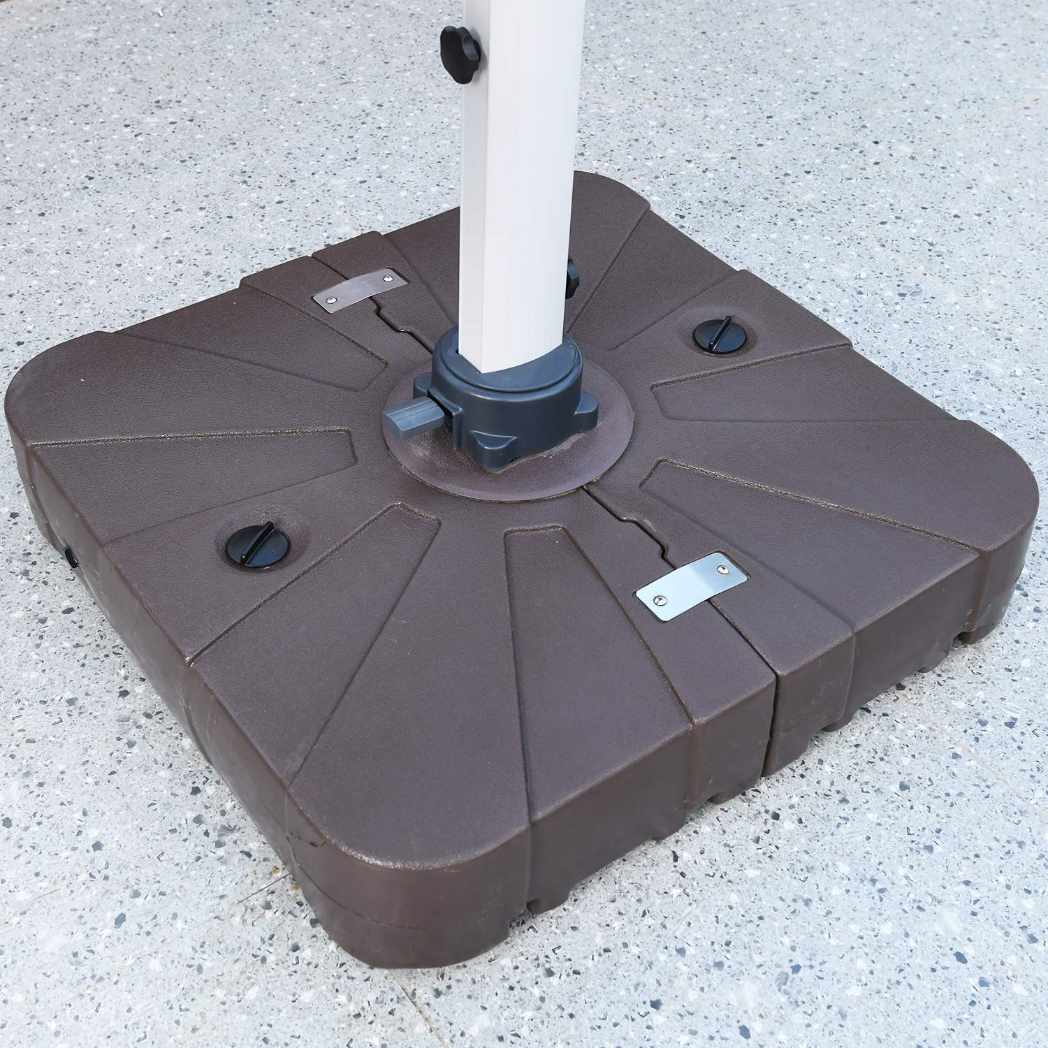**Heavy Duty Cantilever Patio Umbrella Base Stand - Sand/Water Filled Offset Umbrella Base with Wheels for Outdoor, Garden, Poolside, and Patio Use**