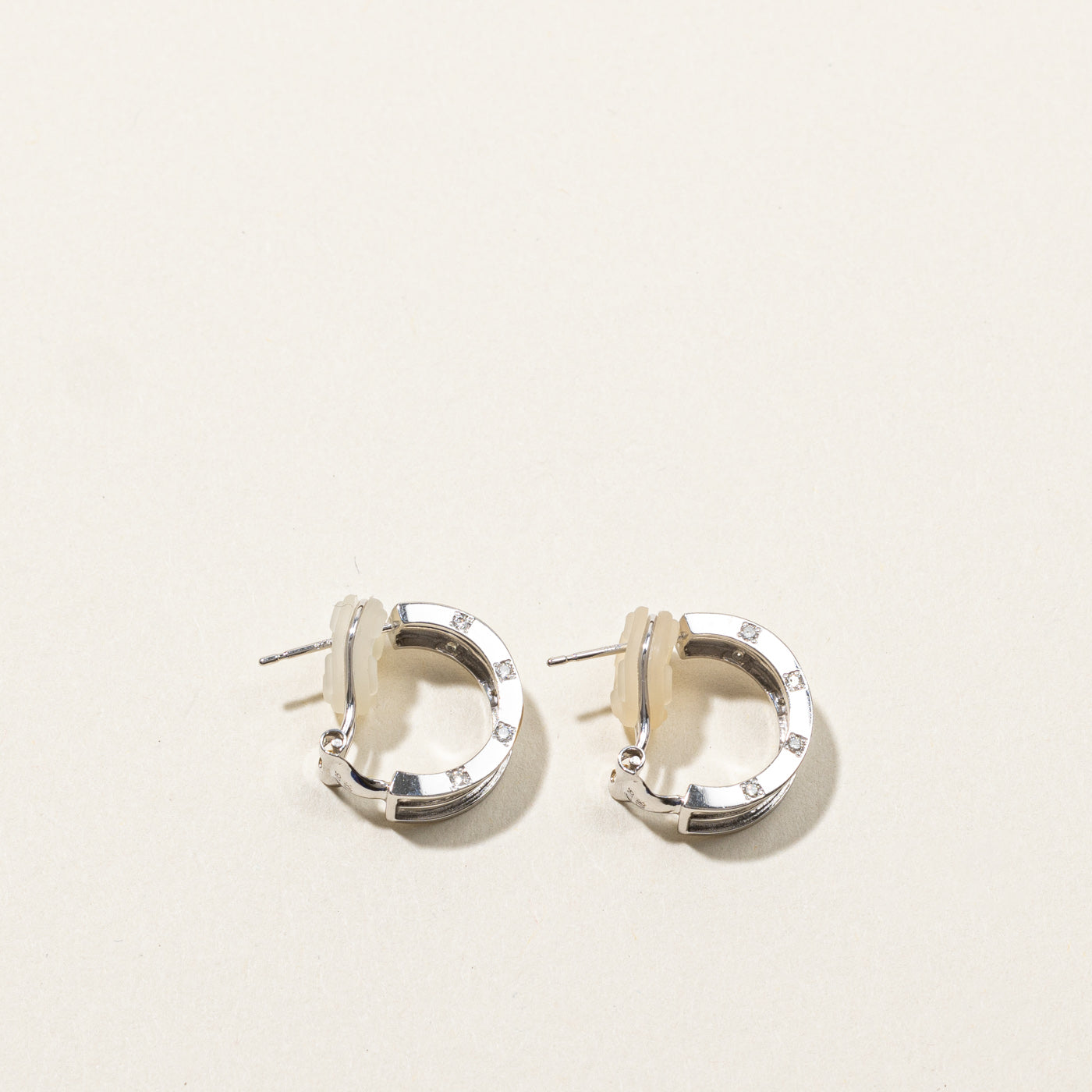 0.10ctw Flush Set Diamond Huggie Hoop Earrings for Women - Minimalist Everyday Luxury Jewelry for Work, Date Night & Special Occasions