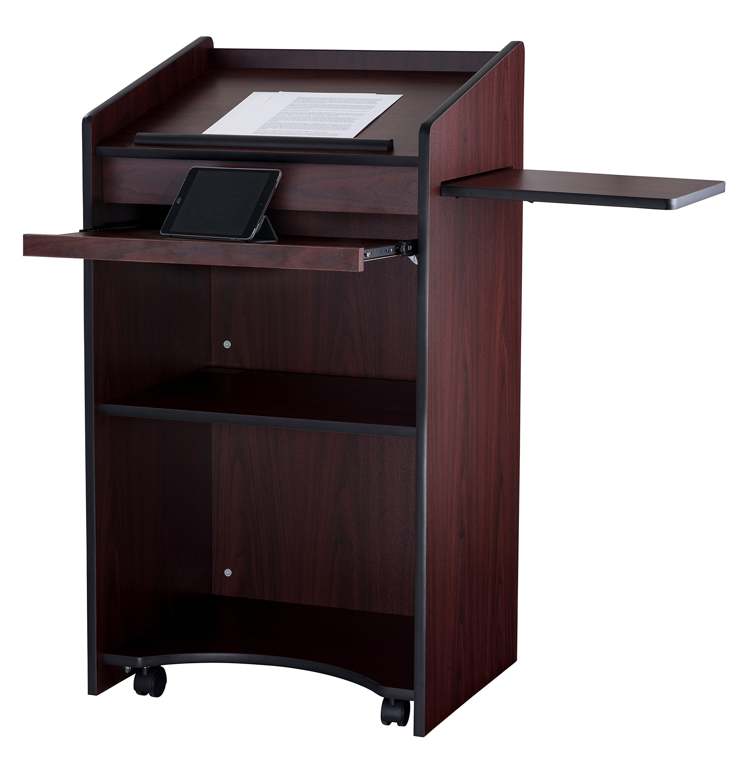 Premium Oklahoma Sound Aristocrat Floor Lectern - Solid Mahogany Wood for Church, Wedding & Public Speaking Events - Elegant Podium with Adjustable Height for Presentations & Ceremonies