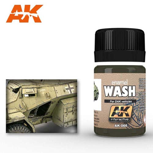 AK Wash for Afrika Korps Vehicles - Scale Model Paint for WWII Military Vehicles - Perfect for Dioramas, Wargaming & Historical Miniatures